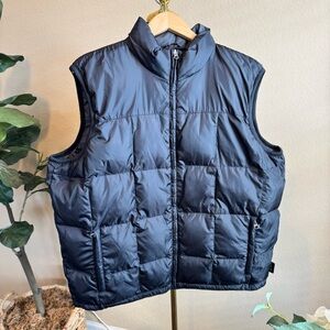 Eddie Bauer Goose Down Puffer Vest Men’s L Black. Outdoor Hiking Zip Pockets